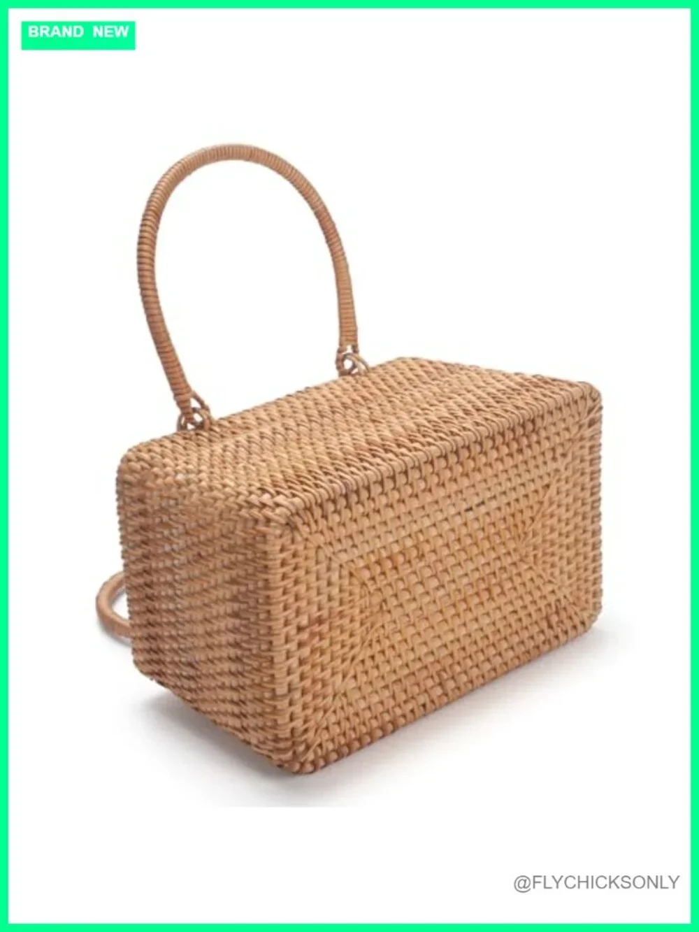 Small Rattan Handbag Wicker Basket Purse Handwoven Summer Beach Bag Travel